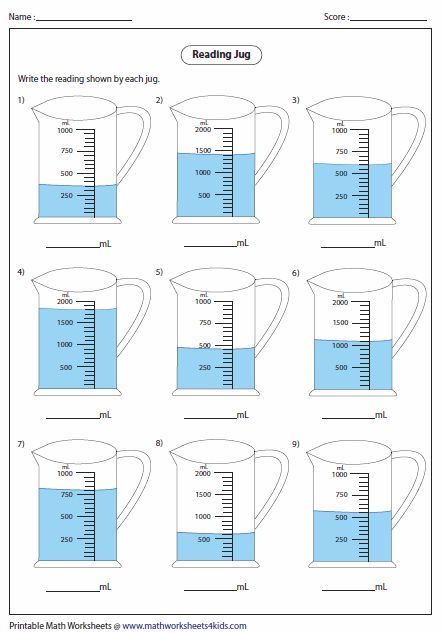 Capacity Worksheets, Volume Worksheets, Volume Math, Measuring Volume, Measurement Worksheets, Goals Worksheet, Worksheet For Kids, Math Measurement, 2nd Grade Math Worksheets