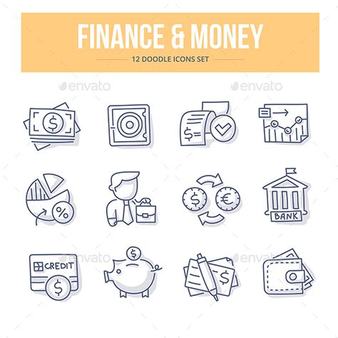 Money Doodle, Doodle Icons, Bujo Doodles, Sketch Note, Finance Icons, Money Icons, Doodle Icon, Finances Money, Sketch Notes