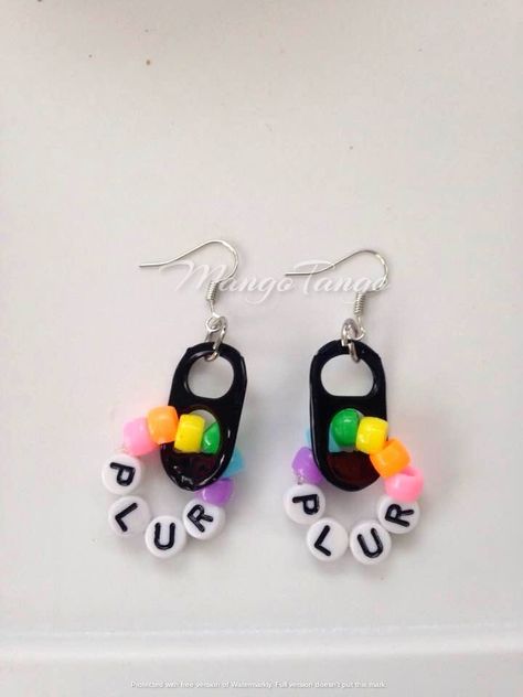 Soda Tab Earrings, Tab Earrings, Easy Lego Creations, Soda Tab, Diy Kandi, Pop Tabs, Kandi Cuff, Craft Kids, Kandi Patterns