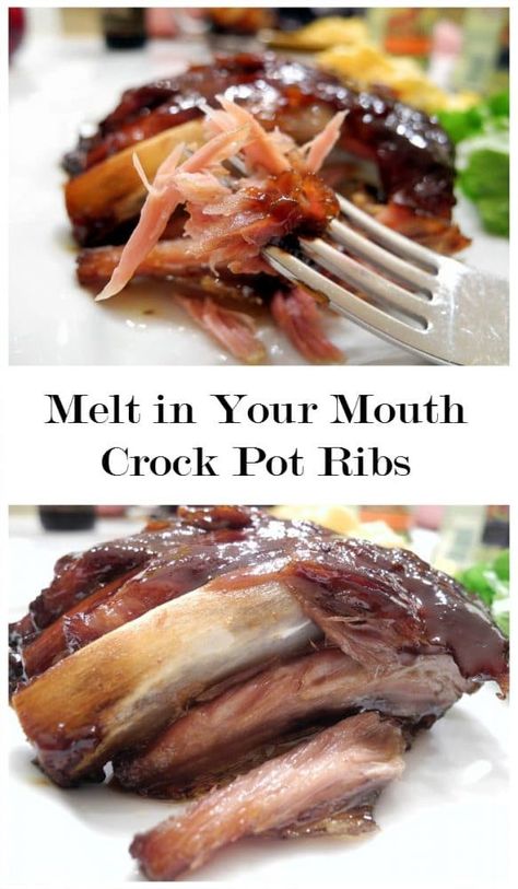 Crockpot Pork Ribs, Crock Pot Ribs, Crockpot Ribs, How To Cook Ribs, Slow Cooker Ribs, Sweet Pork, Slow Cooked Meals, Crockpot Pork, Crock Pot Slow Cooker