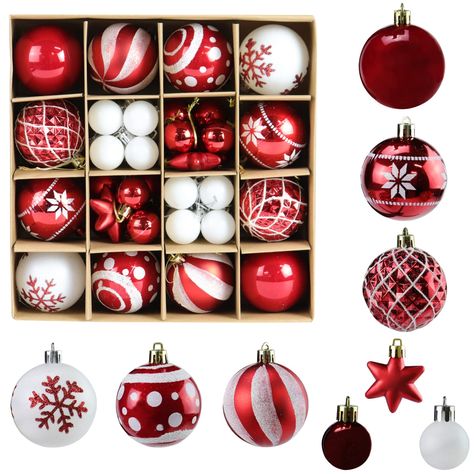 PRICES MAY VARY. 【Christmas Ball Ornaments】- Decorative balls of different colors and sizes can decorate various Christmas trees.It is recommended to buy them in combination to make your Christmas tree look more beautiful and diverse. 【Premium Quality】- These Christmas ball ornaments are beautifully designed,brightly colored,made of high-quality plastic,lightweight,non-breakable and can be reused. 【Easy Hanging】- The string is pre-threaded,so you can just hang these balls anywhere you like,no ne Christmas Ball Ornaments, Red White Christmas, Ball Decorations, Christmas Ball, Ball Ornaments, Christmas Baubles, Christmas Balls, Ornament Set, Decoration Table