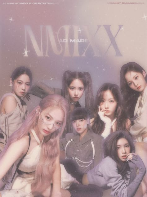 nmixx o.o ad mare graphic design kpop edit Kpop Posters Aesthetic, Kpop Prints, Pop Posters, Blue Poster, Kpop Girl Bands, Kpop Posters, Black And White Posters, Pop Design, Cute Poster