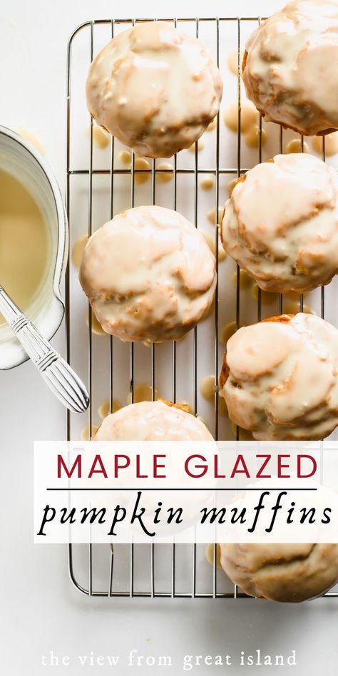 Pumpkin Muffins Maple Glaze, Pumpkin Muffins With Maple Glaze, Pumpkin Maple Muffins Alison Roman, Pumpkin Muffins With Maple Syrup, Pumpkin Muffins With Glaze, Alison Roman Pumpkin Maple Muffins, High Altitude Pumpkin Muffins, Glaze For Pumpkin Muffins, Maple Pumpkin Muffins