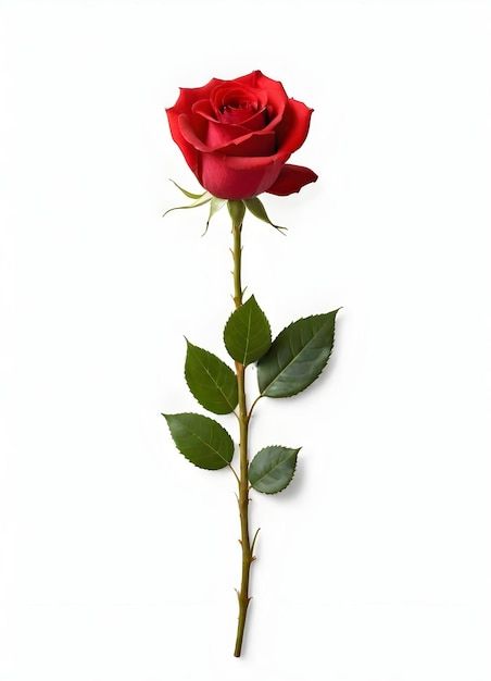 Rose Tattoo Red, Rose On Stem, Red Rose Png, Red Rose Pictures, Rose With Stem, Png Rose, Collage Pieces, Art Flash, Rose Png