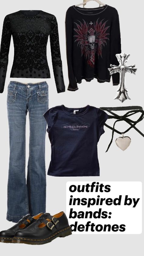 outfits inspired by bands! : deftones <3 #deftones#outfits Deftones Outfit, Cute Couple Dp, Outfit Inspired, Outfit Inspirations, My Style, Band, Concert