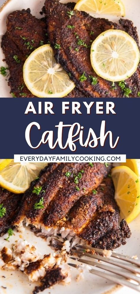 Airfryer Catfish Recipe, Grilled Catfish Recipes, Air Fryer Catfish, Fried Catfish Recipes, Grilled Catfish, Catfish Recipe, Air Fried Fish, Air Fryer Fish Recipes, Catfish Recipes