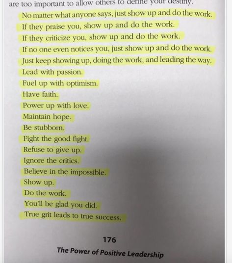 Excerpt from The Power of Positive Leadership by Jon Gordon Positive Leadership, Jon Gordon, Energy Bus, True Grit, Leadership Coaching, Do The Work, Leadership Quotes, Leadership Development, Work Quotes