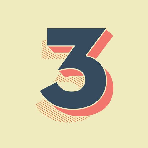 Dario Trapasso Number Typography, Numbers Typography, Menue Design, Dibujo Simple, Happy Birthday Wallpaper, Number Three, Days Of Type, Anniversary Logo, 36 Days Of Type