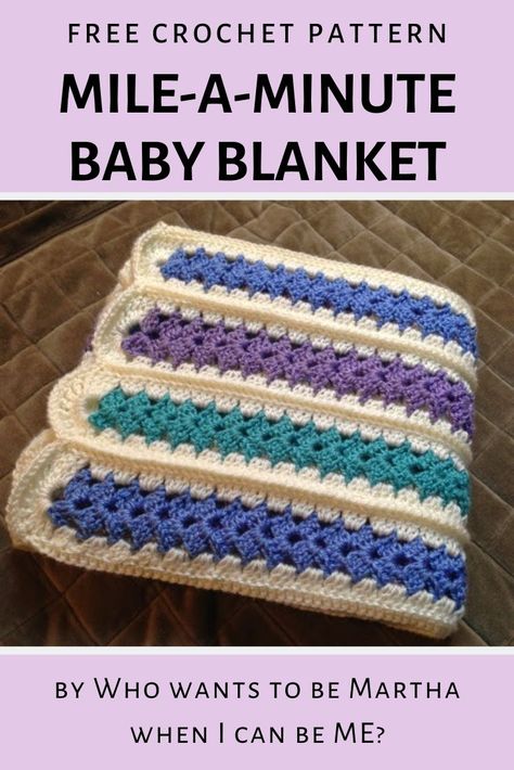 Free Crochet Patterns | Free Crochet Pattern Mile a Minute Baby Afghan - Free Crochet Patterns Mileaminute Crochet Free Pattern, Mile A Minute Crochet Pattern Free Easy, Mile A Minute Crochet Pattern Free, Mile A Minute Crochet, Mile A Minute Afghan, Crochet Mile A Minute, Chihuahua Quotes, Baby Blankie, Crochet Throw Pattern