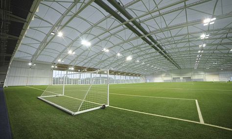 Gary Neville has hailed England's new national football centre at St George's Park as the best training facility he has ever seen. Indoor Football Pitch, Indoor Astroturf, Indoor Football Field, Sports Training Facility, Indoor Soccer Field, Soccer Pitch, Michael Ballack, Manchester United Training, England Team