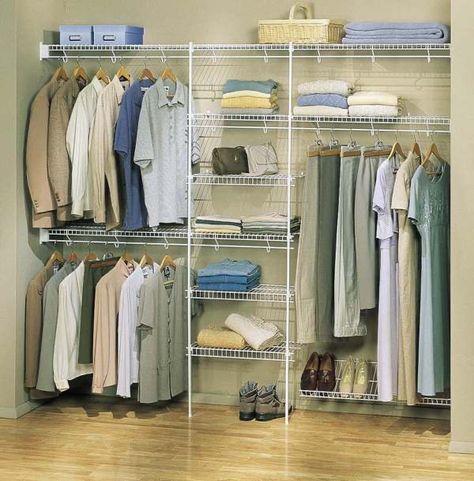 Best Closet Systems, Wire Closet Organizers, Wire Closet Systems, Diy Kast, Closet Organization Designs, Small Closet Design, Metal Closet, Closet Organization Cheap, Wire Closet Shelving