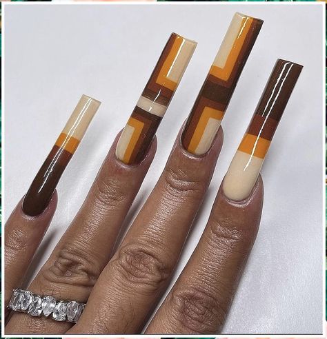 Nail Art Brushes - Buy while it is still available - So act immediately! Click to visit! Fall Nail Looks Acrylic, Fall Nail Designs Acrylic Coffin, Fall Nail Designs Long, Brown Baddie Nails, Fall Long Nails, Fall Nails Long, Long Fall Nails, Fall Nail Inspiration, Fall Nails Acrylic