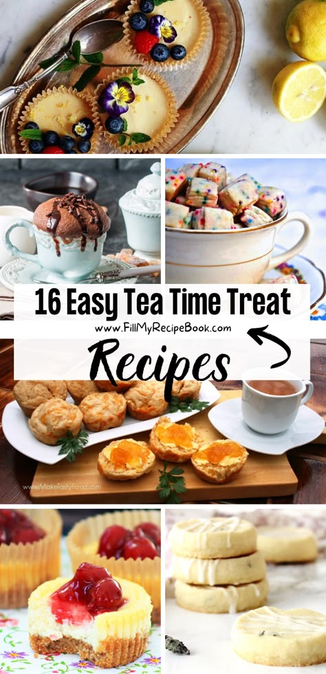 Tea Party Breads, Chocolate Tea Desserts, Tea Time Sweets Treats, Ideas For Afternoon Tea Food, Desserts For High Tea, Tea Time Desserts Easy, High Tea Treats, Tea Treats Afternoon, Homemade Afternoon Tea Ideas