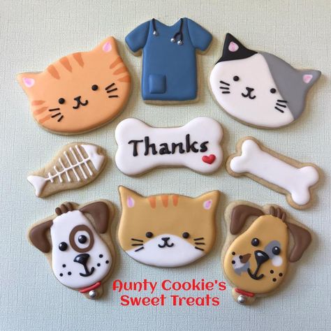 Cookies Decoradas, Sugar Cookie Royal Icing, Paint Cookies, Cat Cookies, Fondant Animals, Dog Cookies, Cookie Frosting, Creative Cookies, Cookie Icing