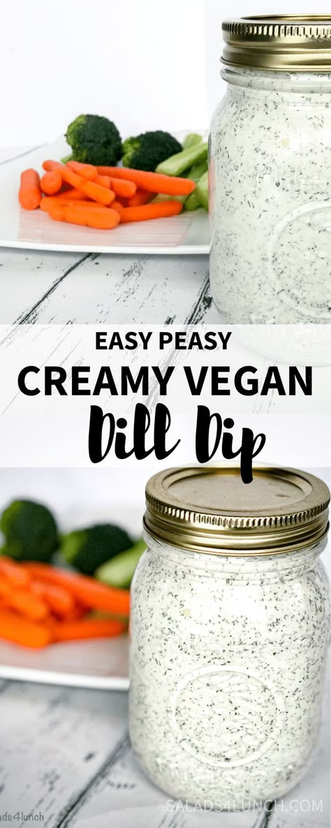 Creamy Dill Salad, Veggie Dressing, Dill Dip Recipes, Tzatziki Recipe, Vegan Buffalo Cauliflower, Vegan Tzatziki, Salad Dressing Recipes Healthy, Tzatziki Recipes, Dill Dip