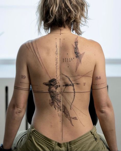 Backpiece Tattoo, Back Tats, Back Piece Tattoo, Wicked Tattoos, Spine Tattoos For Women, Hand Tattoos For Women, Modern Tattoos, Side Tattoos, Back Tattoo Women