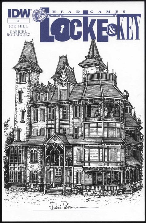 Locke And Key House, Gothic Manor, Locke And Key, Whispers Of The Heart, Joe Hill, Key House, Cartoon Building, Head Games, Magic House