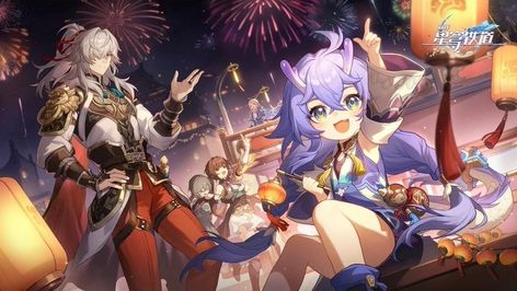 Zeniet on X: "Happy Lunar New Year 2024 in Xianzhou Luofu #HonkaiStarRail https://t.co/qPAcJqopFY" / X New Year Anime, High Clouds, Female Dragon, Happy Lunar New Year, Honkai Star Rail, Art Event, Star Rail, Lunar New, Wallpaper Pc