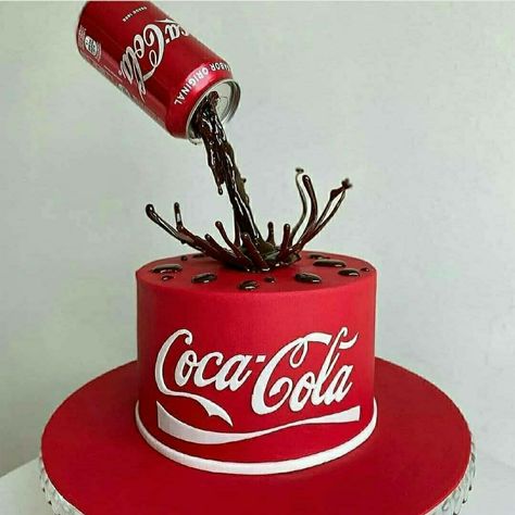 Crazy Birthday Cakes, Coca Zero, Coca Cola Party, Coke Cake, Anti Gravity Cake, Coca Cola Cake, Cola Cake, Gravity Defying Cake, Gravity Cake