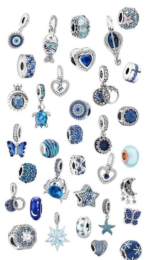 Pandora Bracelet Charms Ideas, Pandora Bracelet Designs, Pandora Blue, Pandora Jewelry Charms, Blue Charm, Body Jewelry Piercing, Pandora Bracelet Charms, Pandora Charm, Pandora Bracelets