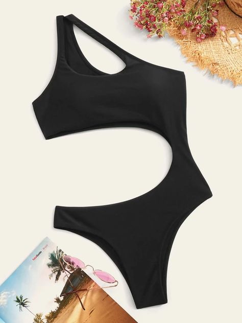 Swimwear Shein, Latest One Piece, Shoulder Piece, Swim Brands, Swimsuits Outfits, Tank Top Outfits, Trendy Swimwear, Casual Summer Tops, Tshirt Outfits