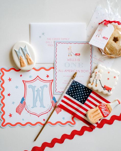 Lexi Greer | Wells is ONE All-American Boy 🇺🇸 Details Pt. 1 📷: @jordannicolephoto A special thanks to my sweet friend, @alexishardygreene for… | Instagram Crazy Party, Boy Birthday Decorations, All American Boy, Takes A Village, American Theme, Sweet Party, American Boy, Kids Birthday Themes, Baby Boy 1st Birthday