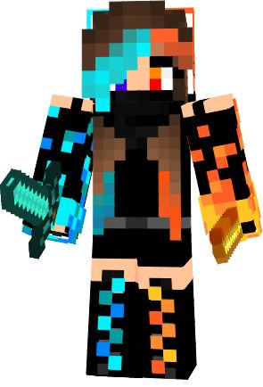 PvP Ice and Fire Girl | Nova Skin Frost Diamond, Minecraft Skins Kawaii, Minecraft Party Favors, Minecraft Skins Female, Minecraft Skins Cool, Minecraft Skins Boy, Minecraft Wolf, Ryan Toys, Hoodie Roblox