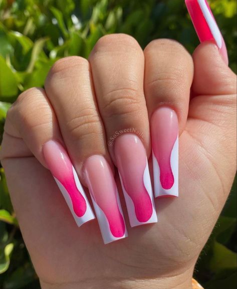 Drip Nails, Girly Acrylic Nails, Glow Nails, Short Square Acrylic Nails, Exotic Nails, Acrylic Nails Coffin Pink, Unique Acrylic Nails, Bling Acrylic Nails, Acrylic Nails Coffin Short