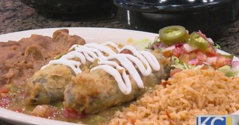 Chuy's manager Jake Bloom shares the recipe for their chicken rellenos. Chicken Relleno Recipe, Chicken Relleno, Chili Rellenos Recipe, Stuffed Chili Relleno Recipe, Chile Relleno Recipe, Rellenos Recipe, Chicken Cilantro, Southwest Recipes, Chili Relleno