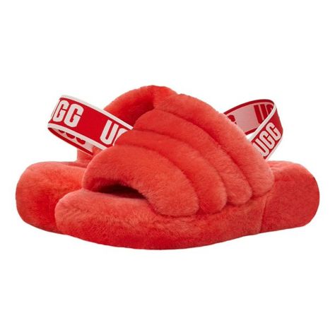 UGG Fluff Yeah Slide Women's Sheepskin Slipper Sandals 1095119 - Walmart.com Orange Fluff, Shoe Slippers, Holiday Slippers, Fluff Yeah Slide, Ugg Scuffette, Chestnut Uggs, Colorful Slippers, Ugg Tasman Slippers, Fashion Rules