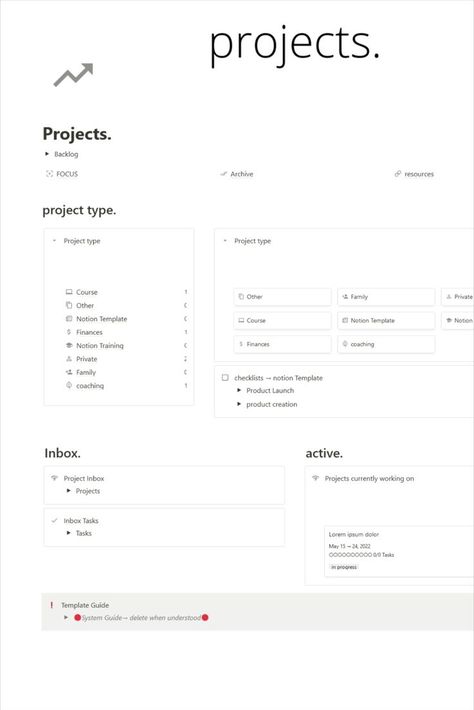 Simple & minimal notion template to manage & plan your tasks. This template includes sections for projects, Tasks, Resources database, Project type, Archive, Checklists, A page for focused work. You can keep track of your projects (Project manager), can focus on 1 project at time(current project). Download now. Study Planner Free, Content Calendar Template, Interactive Calendar, Task Manager, Planner Writing, Work Habits, Project Management Templates, Small Business Planner, Dashboard Template