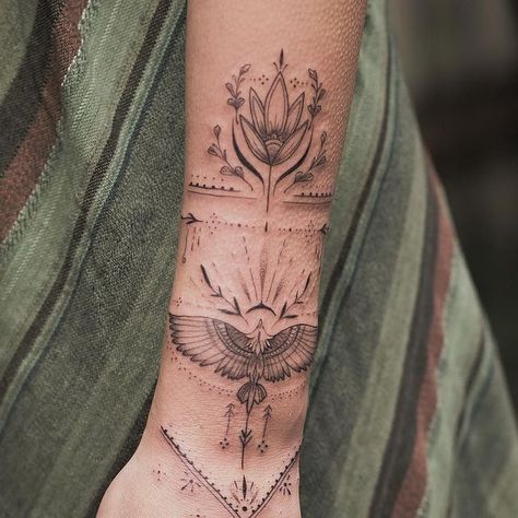 Inner Arm Mandala Tattoos For Women, Indian Inspired Tattoos For Women, Geometric Tattoo Women Arm, Eagle Tatoos Woman, Night Blooming Cereus Tattoo, Indigenous Tattoo Ideas For Women, Feminine Eagle Tattoo For Women, Feminine Strength Tattoo, Desert Tattoos