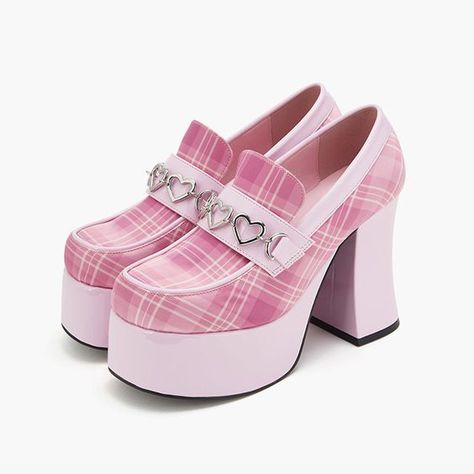 Platform Shoes Heels, Dr Shoes, Cute Shoes Heels, Kawaii Shoes, Aesthetic Shop, Funky Shoes, Fancy Shoes, Girly Shoes, Shoe Inspo