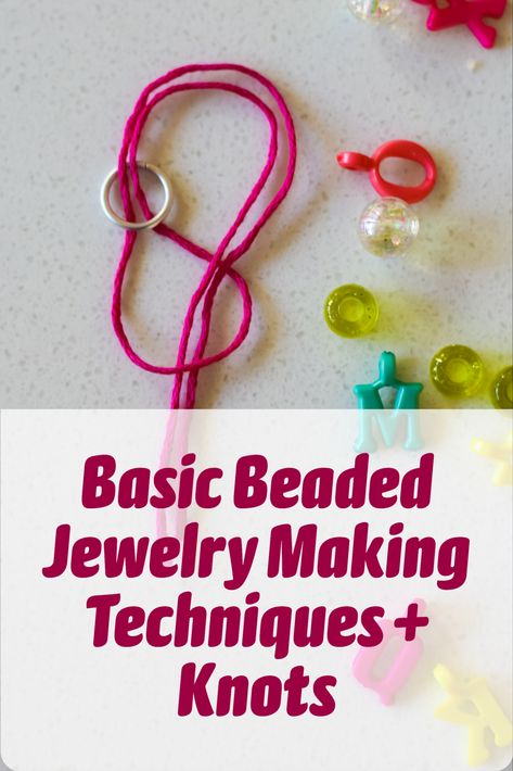 Basic Beading Techniques, Jewelry Making Materials, Diy Jewelry Tutorials Step By Step, Jewelry Making Tutorials Step By Step, Beaded Jewelry Making, Bracelet Weaving, Jewelry Making Kids, Making Jewelry For Beginners, Beaded Projects