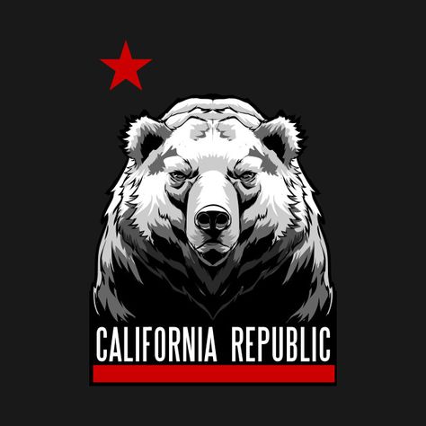 California Bear, California Republic, Bear T Shirt, Flag Tshirt, Mammals, Creative Art, Lion Sculpture, Globe, Independent Artist