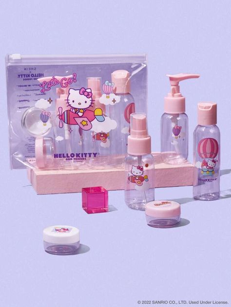 Shein Hello Kitty, Hello Kitty Skincare, Japanese Stores, Princess Perfume, Hello Kitty Shop, Hello Sanrio, Hello Kitty Merchandise, Sanrio Stuff, Travel Bottle Set