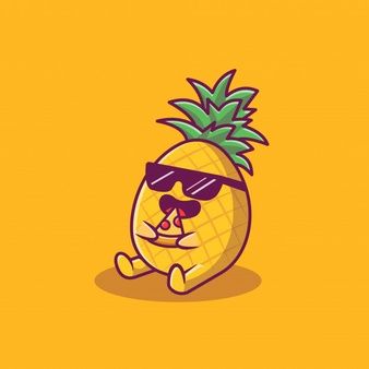 Catalyststuff | Freepik Pineapple Pizza Tattoo, Pineapple Icon, Kawaii Pineapple, Pineapple Drawing, Pizza Cartoon, Ems Tattoos, Candy Icon, Pineapple Graphic, Astronaut Cartoon