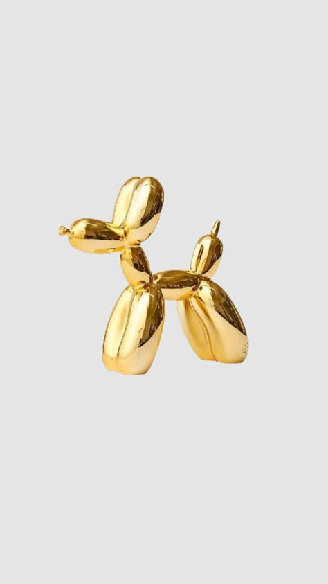 #preppy #preppydecor #balloon #balloondog #dog #gold #golden Jeff Koons Dog, Balloon Dog Sculpture, The Broad Museum, Statue Art, Baby Balloon, Playful Decor, Jeff Koons, Dog Sculpture, Dog Statue