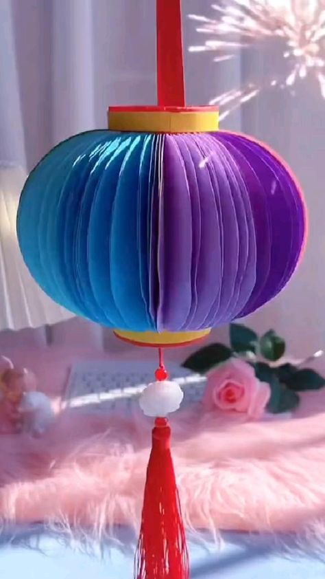 Gate Balloon Decoration, Handmade Diwali Lantern Ideas, Lantern Craft Preschool, Latern Decorations, Paper Lanterns Diy Kids, Ideas For Diwali Decoration, Tanglung Cina, Diy Chinese Lanterns, Chinese Lantern Craft