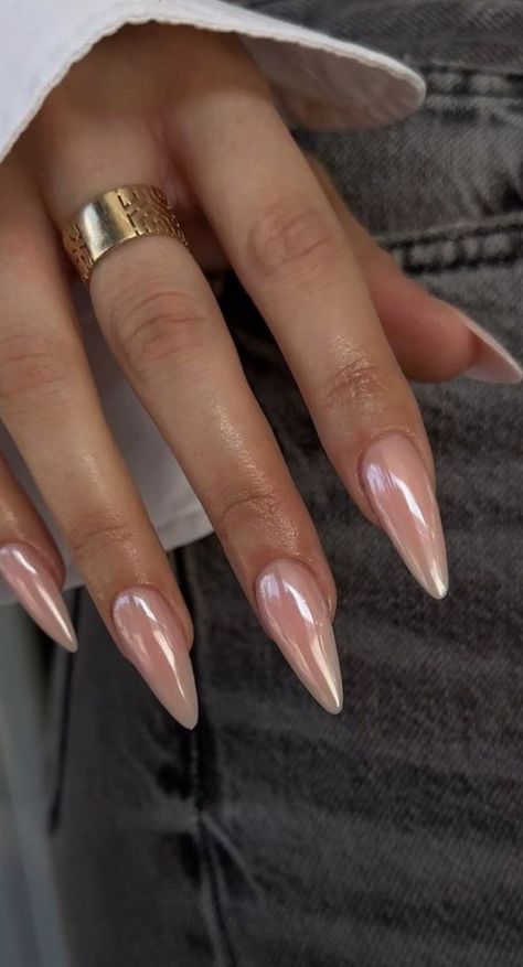 Nails Neutral Cute Nails, Blush Nails Acrylic, Influencer Nails, Almond Nails Chrome, Nude Nail Colors, Feminine Nails, College Nails, Paznokcie Hello Kitty, Unghie Sfumate