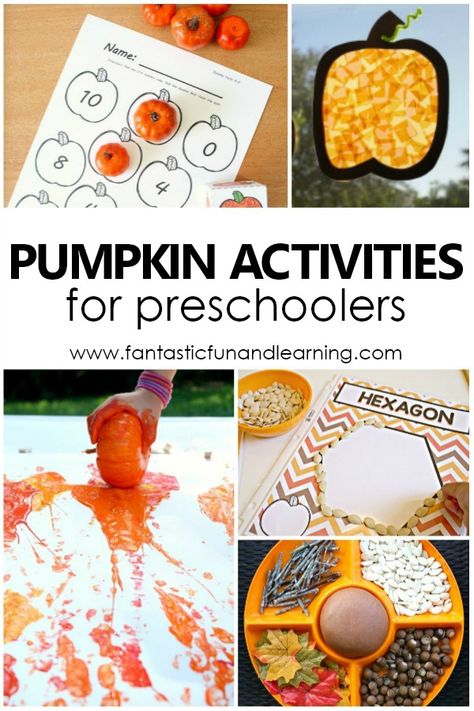 Pumpkin Activities and Lesson Plans for Preschoolers #lessonplans #preschool #pumpkins Pumpkin Theme Preschool, Pumpkin Activities For Preschool, Pumpkin Preschool Activities, Pumpkin Learning Activities, Fall Activities For Preschool, Preschool Seasons, Pumpkin Literacy, Pumpkin Preschool, Pumpkin Activities Preschool