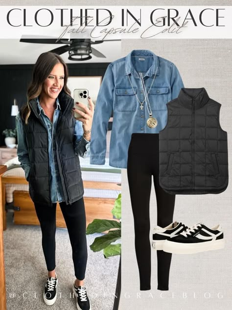 Sports Mom Outfit, Black Leggings Outfit, Dressy Casual Outfits, Fashion Capsule Wardrobe, Casual Outfit Inspiration, Fall Capsule Wardrobe, Athleisure Outfits, Casual Work Outfits, Mode Inspo