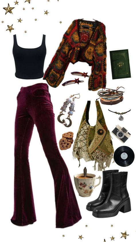 Winter Hippie Outfits, Witchcore Fashion, I'm With The Band, Whimsical Fashion, Hippie Outfits, Alternative Outfits, Outfit Inspo Fall, 70s Fashion, Aesthetic Fashion