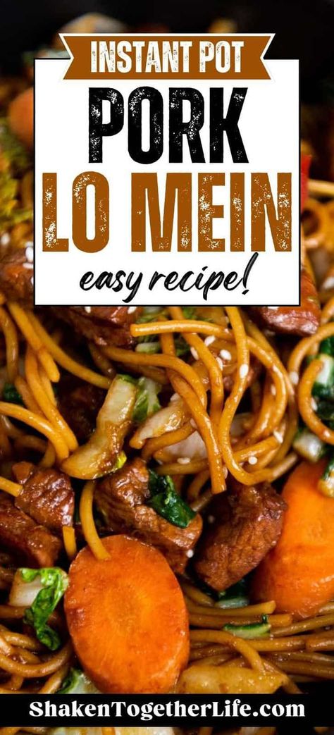 Pork Lo Mein Recipe, Instant Pot Chicken Lo Mein, Instant Pot Lo Mein, Veggies And Noodles, Chicken Lo Mein Recipe, Lo Mein Recipe, Chicken Lo Mein, Lo Mein Recipes, Flavorful Vegetables