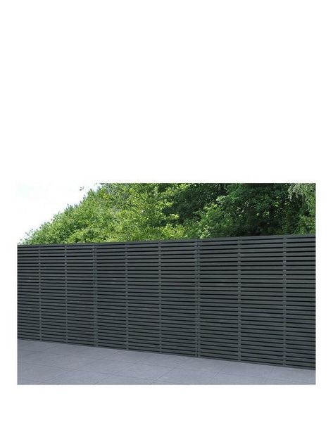 Slat Fence, Slatted Fence, Slatted Fence Panels, Grey Fences, Home Fencing, Garden Inspo, Fencing & Gates, Industrial Wood, Fence Panel