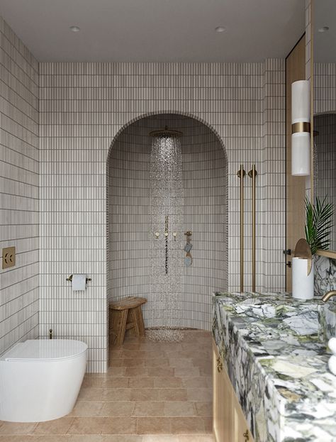 Subway Bathroom, Contemporary Powder Room, Heights House, Pretty Bathrooms, Bathroom Design Trends, Powder Room Design, Brown Bathroom, Bathroom Design Decor, Interior Design Architecture