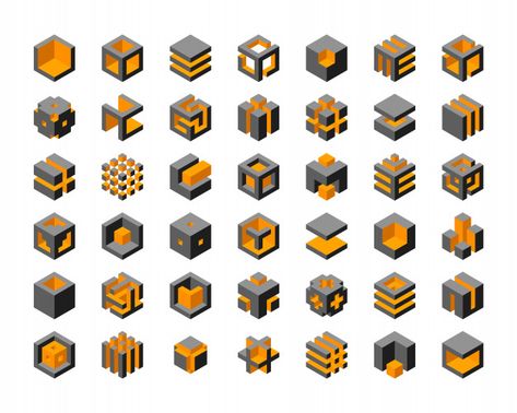 Cube Logo Design, Cubes Architecture, Isometric Cube, Cube Logo, 3d Geometric Shapes, Geometric Shapes Design, Isometric Drawing, 3d Cube, Geometric Design Art