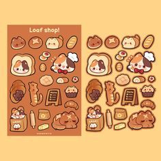 Sticker design bundles #stickerdesign #stickers #customstickers #stickercollection #stickershop Kawaii Chibi Art, Kitten Cute, Art Mignon, Cute Food Art, Chibi Art, Cute Doodles Drawings, Bakery Bread, Unique Sticker, Kawaii Chibi