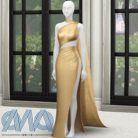 MANDY​ CHANAPON - Gold Drap... - Create a Sim - The Sims 4 - CurseForge Sims 4 Evening Gown, Sims 4 Gold Furniture Cc, Sims 4 Gold Cc, Sims 4 Couture Cc, Sims 4 Gossip Girl Cc, Sims 4 Couture, Sims 4 Red Carpet Cc, Formal Cc Sims 4, Sims 4 Curseforge