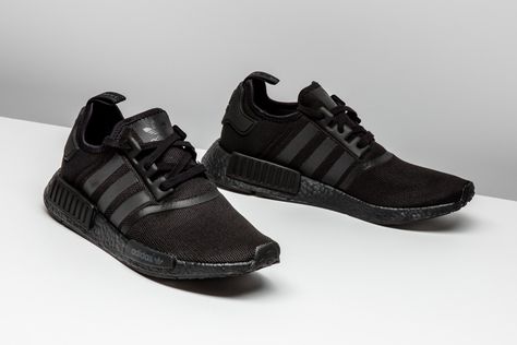 It doesnt get much cleaner than adidas NMD_R1 in the sick Triple Black colorway. Adidas Nmd R1 Black, Sneak Attack, Adidas Shoes Mens, Pink Running Shoes, Free Shoes, Adidas Nmd, Mens Lifestyle, Running Shoes Nike, Milan Fashion Weeks